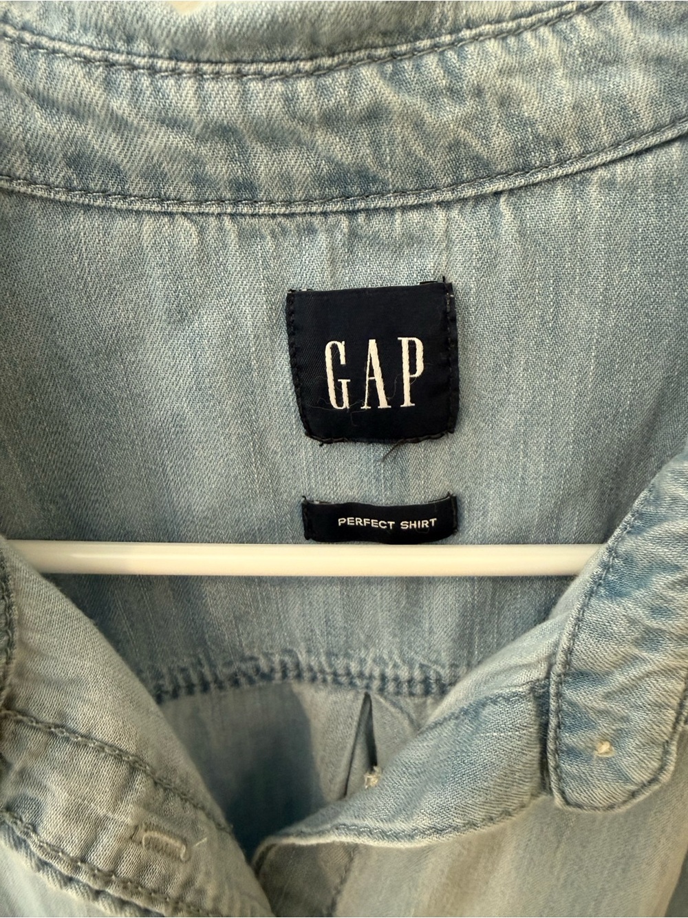 GAP Light Blue Chambray Button-Down Shirt - Picture 3 of 3